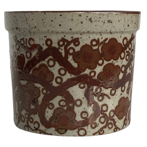 Takahashi Small Tan And Rusty Brown Planter Vase With Drainage Hole Vintage EUC - Picture 3 of 16